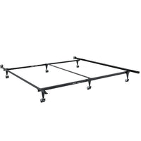CorLiving BAL-201-F Adjustable Queen or King Metal Bed Frame, Black-Metal bed frame easily adjusts to fit queen or king mattress