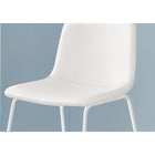 Monarch Specialties 7750 Barstool - White Leather-Look/White Metal-Perfect for a standing desk, kitchen islands or home bars