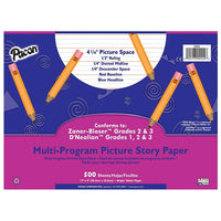 Pacon 5/8" Ruled Multi-program Handwriting Picture Story Paper, 12" x 9", 500 Sheets, 1000 Pack (PAC2424)-Paper size: 12" x 9"