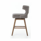 Plata Decor Taski Stool with Wood Base - Grey-Weight Capacity: 200 lbs