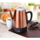 Euro Cuisine PER08 8 Cup Electric Coffee Percolator with Keep Warm Function, Copper Finish-Detachable Cord
