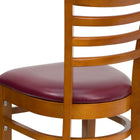 Flash Furniture HERCULES Series Ladder Back Cherry Wood Restaurant Chair - Burgundy Vinyl Seat-CA117 Fire Retardant Foam