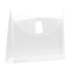 JAM Paper Plastic Envelopes, VELCRO Brand Closure, 1 Expansion, Index Booklet, 5.5 x 7.5, Clear Poly, 24 Pack (920V1clg)-Opening: booklet
