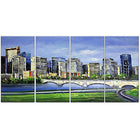 Designart Calgary Cityscape 4-Panel Canvas Art Print, 48" x 28", (PT2040-271)-Print