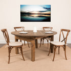Flash Furniture HERCULES Series Round Farm Inspired, Rustic & Antique Pine Dining Room Table-PRODUCT MEASUREMENTS >>> Overall Size: 59.75"W x 59.75"D x 30"H | Folded Size: 59.75"W x 4"D x 59.75"H | Base Size: 28.25"W x 32"L