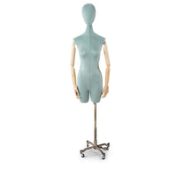 Can-Bramar Adult Female Half Body Mannequin - Ajustable Heigth - Sage ( RPDF-1S)-Positionable Wood Arms, Hands and Fingers