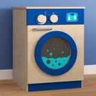 Flash Furniture Bright Beginnings Commercial Grade Wooden Kid's Washing Machine with Integrated Storage and Turning Knobs-Green Guard Certified for Safety