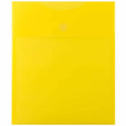 JAM Paper Plastic Expansion Envelopes with Hook & Loop - Open End - 9.75" x 11.5" - Yellow - 12 Pack -Colour: Yellow