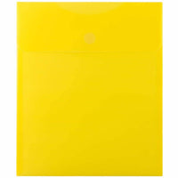 JAM Paper Plastic Expansion Envelopes with Hook & Loop - Open End - 9.75" x 11.5" - Yellow - 12 Pack -Colour: Yellow