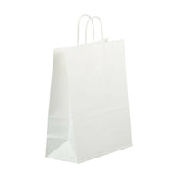 Jam Paper Large Kraft Giftbags - 10" x 13 1/4" x 5" - Solid Kraft Gift Bags - White - 100 Pack-Color: White Kraft