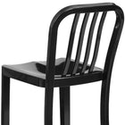 Flash Furniture 30" High Black Metal Indoor-Outdoor Barstool with Vertical Slat Back-Galvanized Steel Construction