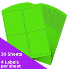 JAM Paper Mailing Address Labels, 4 x 5, Neon Green, 2 sets of 120 (354329156g)-Size: Extra Large, 5 x 4 inches