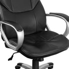 Xtech Montpellier Executive Office Chair with Armrests - Black-Attractive chrome base with footrest