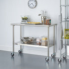TRINITY EcoStorage Table with Wheels, Stainless Steel (TLS-0201C)-Bottom shelf is fully adjustable