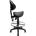 Nicer Furniture Saddle Drafting Chair - Black-Armless