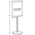 Azar Displays 28" x 22" Curved Metal Floor Sign Holder (300870)-Sits on a 18" metal base