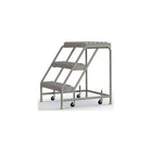 Tri-Arc Manufacturing Aluminum Rolling Ladder, Step Width: 24", Step Type: Serrated, No. of Steps: 3 (WLAR003245)-No. of Steps: 3