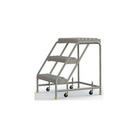 Tri-Arc Manufacturing Aluminum Rolling Ladder, Step Width: 24", Step Type: Serrated, No. of Steps: 3 (WLAR003245)-No. of Steps: 3