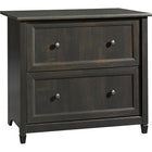 Sauder Edge Water Lateral File, Black-Each piece is detailed with solid wood sculpted tapered feet, distinctive kick rails, elegant dark