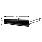 Azar Displays Extended Sign Holder, 3" x 24" (600324-BLK)-Black Metal