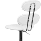 Flash Furniture Contemporary Vinyl Adjustable Height Barstool with Ellipse Back & Chrome Base - White-Height Adjustable Seat with Gas Lift