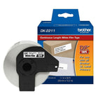 Brother DK2211 Continuous Length Film Tape - 1.1" x 50' (29 mm x 15.2 m) - Black on White-29 mm x 15.2 m