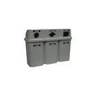 Techstar Plastics Bulls eye Recycling Container Triple, 75 Gallons, Grey (575-GREY)-Capacity - 3 x 114L/90 US Gal.