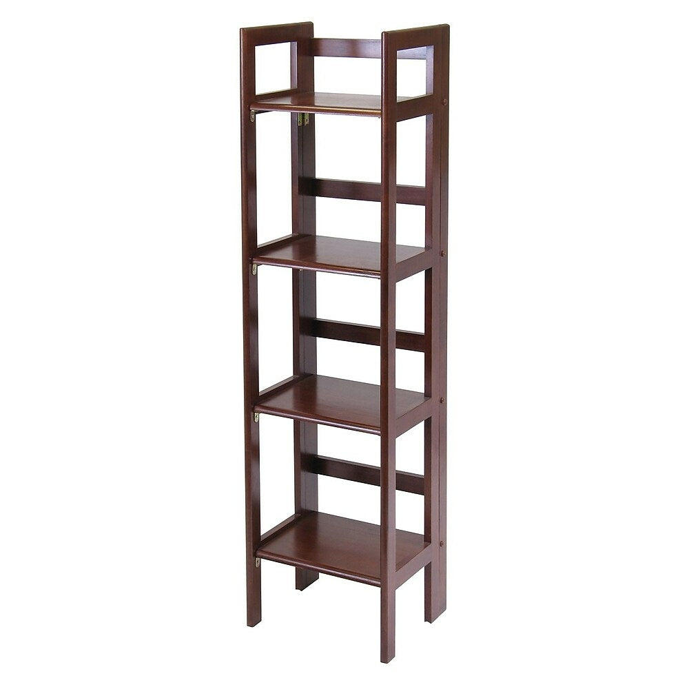 Winsome 4-Tier Folding Shelf, Narrow, Antique Walnut | staples.ca