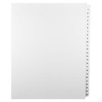 Mark Maker Legal Exhibit Index Tab Set of White Single Tabs, 1/25th Cut, Letter Size, No Holes, Number 1 - 25-White Single Tabs, 1/25th Cut