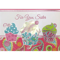 Rosedale Greeting Card, Birthday Sister, Cup Cake-Printed on premium coated card stock