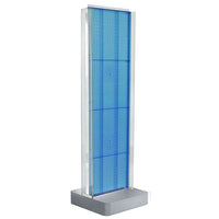 Azar Displays 2-Sided Pegboard Floor Display, C-Channel Sides, Studio Base, Blue (700778-BLU)-Pegboard display fixture