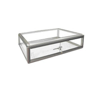 Eddie's Hang-Up Display Ltd. Glass Aluminum Countertop Display Case,  Locking, Flat, Silver (165062)-Small countertop display case great for the display of valuable merchandise or collectables
