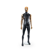 Can-Bramar Adult Male Abstract Mannequin - Glass Base - Matte Black/ Copper Face & Arms (RPMF-11)-Straight Arms for Easy Dressing