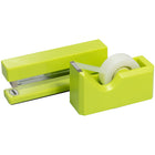 JAM Paper Office & Desk Stapler & Tape Dispenser Sets - Lime Green-Colour: Lime Green 