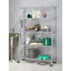 TRINITY 5-Tier Outdoor Wire Shelving Rack with Wheels, Grey (TBF-PS664)-Easy, no tool assembly