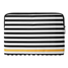 Vangoddy Luxe Series 14" Laptop Sleeve - Striped - Green-Durable and slim for easy mobility, along with heavy duty polished gold zipper closure