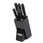 Oceanstar KS1200 Contemporary 6-Piece Knife Set with Block, Elegant Black-Santoku knife with air pocket for easy food release.