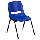 Flash Furniture HERCULES Series Navy Ergonomic Shell Stack Chair with Black Frame & 12" Seat Height-440 lb. Weight Capacity