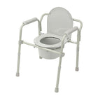 Drive Medical Folding Steel Bedside Commode-Grey, Steel