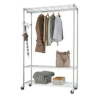 TRINITY EcoStorage 3-Tier Rolling Garment Rack w/ Wheels, Chrome (TBFZ-2707)-Clothing storage for living areas with limited closet space