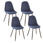 FurnitureR Blue Dining Chair, Set of 4, Charlton-Blue Fabric