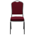 Flash Furniture HERCULES Crown Back Stacking Banquet Chair in Burgundy Fabric - Silver Vein Frame-500 lb. Weight Capacity