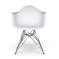 Plata Import Eiffel Bucket Chair, White, Stainless Steel Base (PC-018AR- WHITE)-Dining Chair