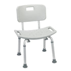 Drive Medical Bathroom Safety Shower Tub Bench Chair, With Back, Grey-Grey, Aluminum