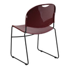 Flash Furniture HERCULES Series Burgundy Ultra-Compact Stack Chair with Black Frame-Burgundy Plastic Seat and Back