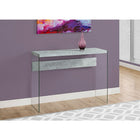 Monarch Specialties 3232 Accent Table - 44"L/Grey Cement/Tempered Glass-Dimensions: 32 x 44 x 16