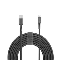 Powerology 6' Sync Braided Apple MFi Certified Lightning Charging Cable for iPhone, iPad & iPod - Black-Passed 1000+ bending tests