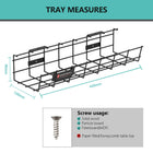 ShoppingAll Under Desk Cable Management Mesh Tray - Black - 4 Pack-Simple Installation: Suitable for any solid wood, particle board, fibreboard(MDF) and can also double as a wall-mounted cable management unit.