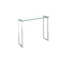 Plata Import Gen Console (NZ-013A-1)-Glass top and Metal Stainless Steel Frame
