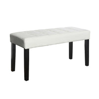 CorLiving LMY-110-O California 24 Panel Bench, Leatherette, White-Stylish 24 panel tufted design